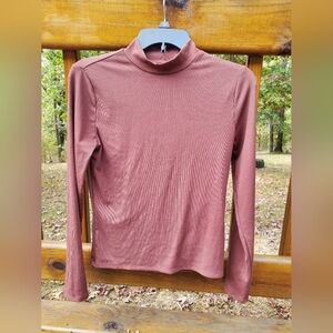 No Boundaries Long Sleeve Mock Neck Top - Rust
